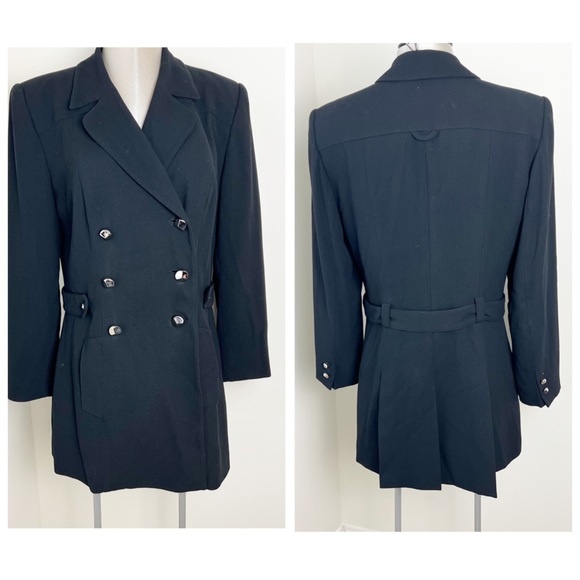 Vintage Alberto Makali Double Breasted Blazer Jacket Size 12 “Large” Wool - Picture 2 of 9